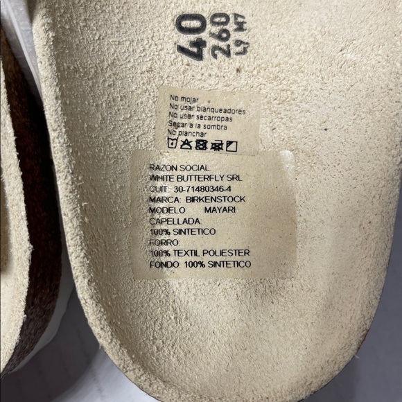 Birkenstock NWOB White Sandals Razon Social White Butterfly Mayari Size 9 / 40 - Picture 2 of 6